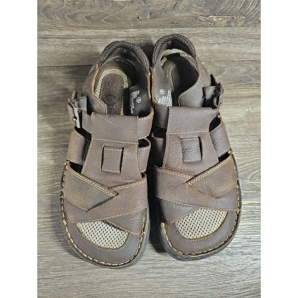 Earth Spirit Mens Fisherman Strappy Chunky Sandals Leather Mens Sz 9 - 6004818